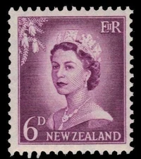 NEW ZEALAND 311 (SG750) - Queen Elizabeth II "1955 Print" (pf74994)