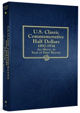 Whitman Album 4933 US Commemorative Half Dollar $ 1892-1934 Vol 1  Book  50 cent