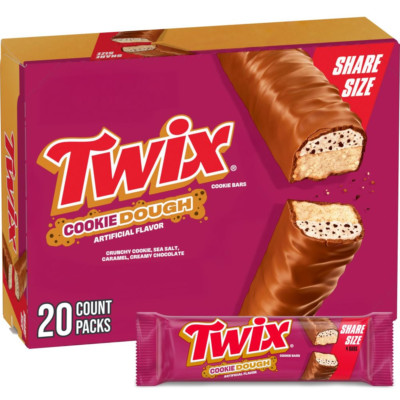 Cookie Dough Milk Chocolate Candy Bars Bulk   Share Size, 20 Individually Wrappe