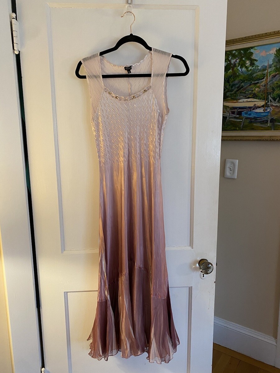 komarov charmeuse a line dress & jacket Komarov Charmeuse & Chiffon A-Line Dress With Jacket - Ocean Blue Ombre