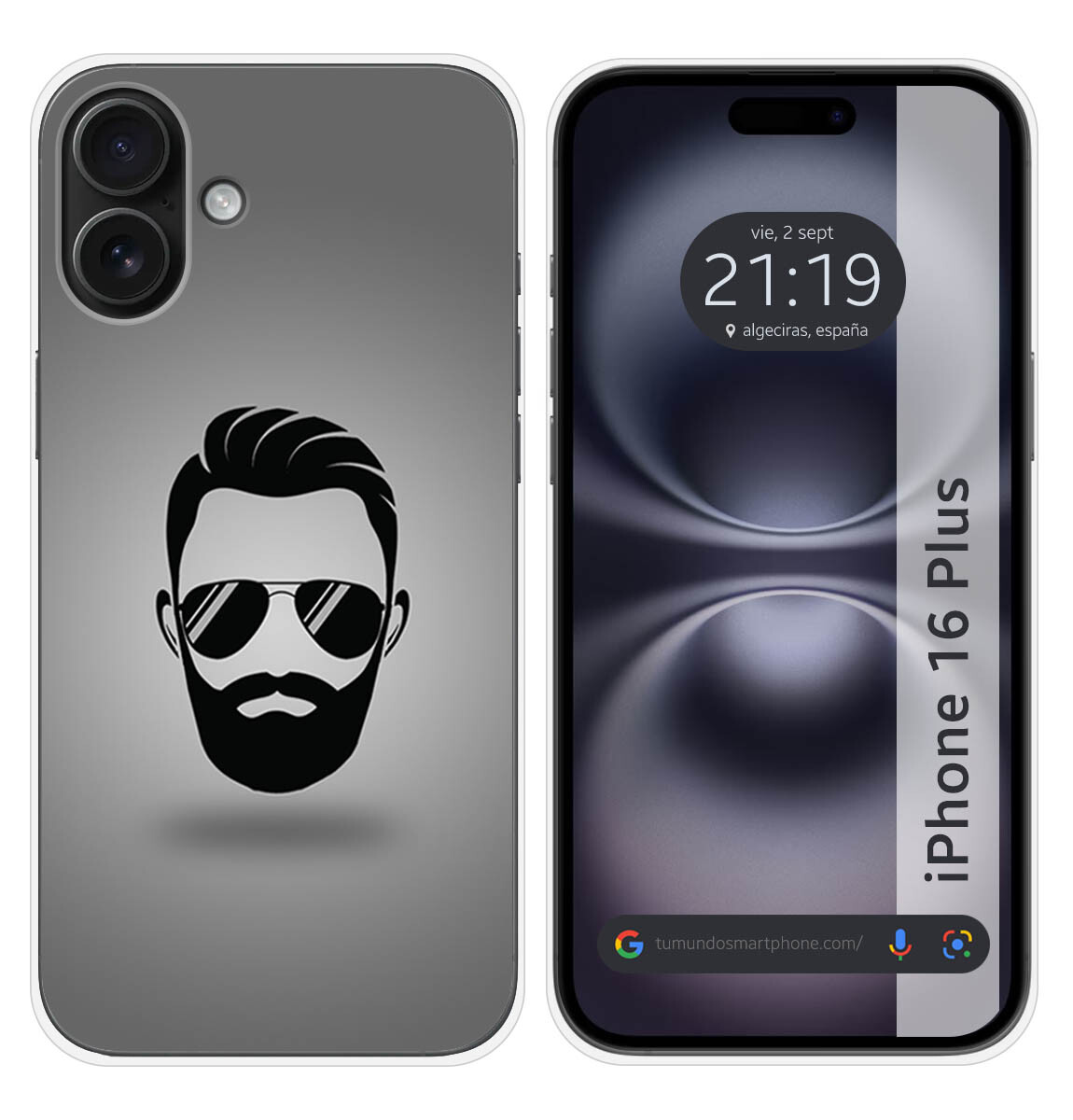 Cover Silicone per IPHONE 16 Plus (6.7) Disegno Barba Disegni