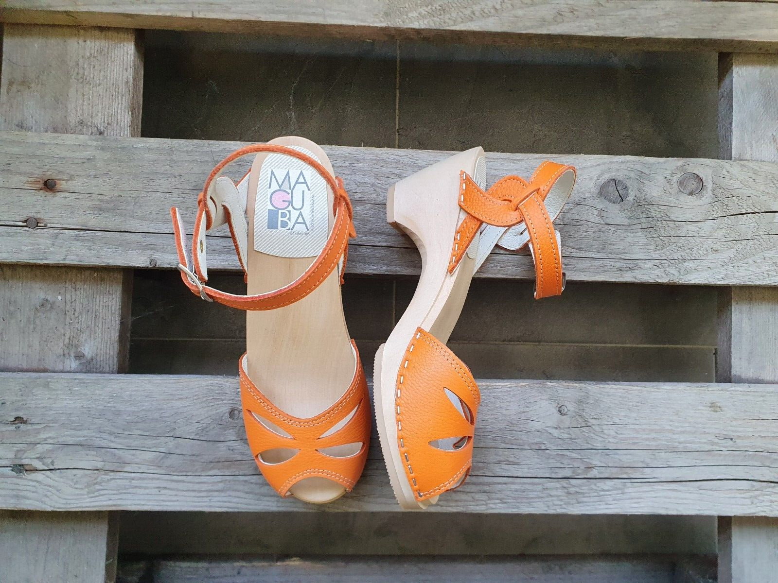 Swedish Clogs Maguba Rio Orange Sandals US Women’s 6 EU 36-image