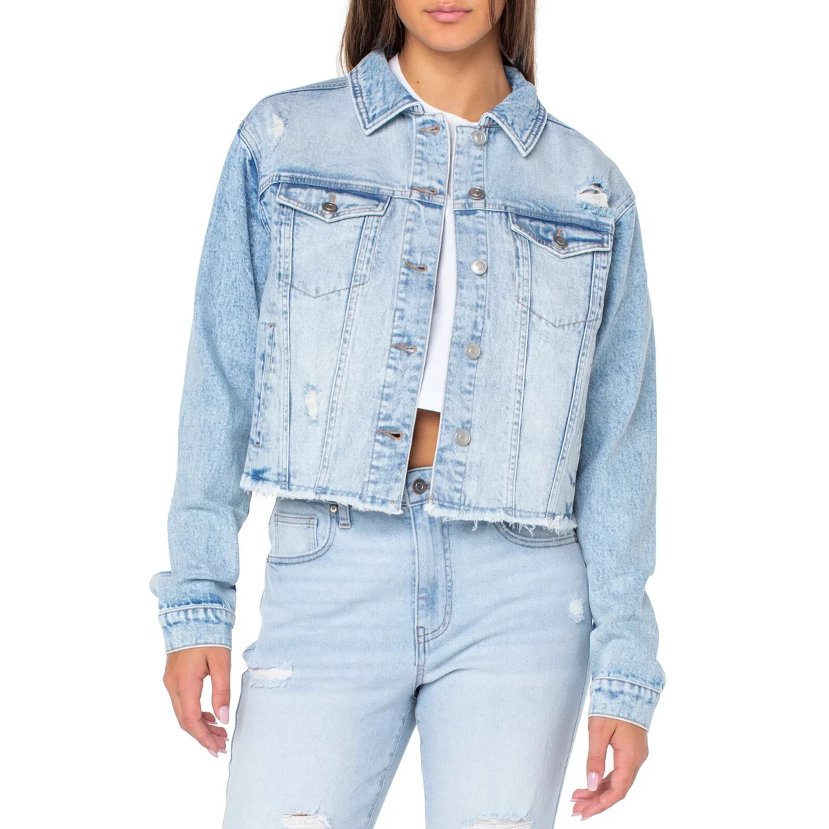 Celebrity pink denim jacket sale