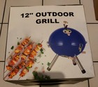 Round 12 inch Blue Outdoor Grill 12 x 12 x 16.5” Brand New