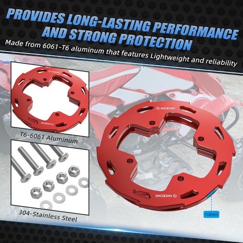 For Honda TRX450R TRX450ER Aluminum Sprocket Chain Cover Guards #41201-HC0-000 - Picture 4 of 13