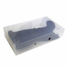 Clear Stackable Shoe Storage Boxes -Plastic box storage for Boots Pack of 6