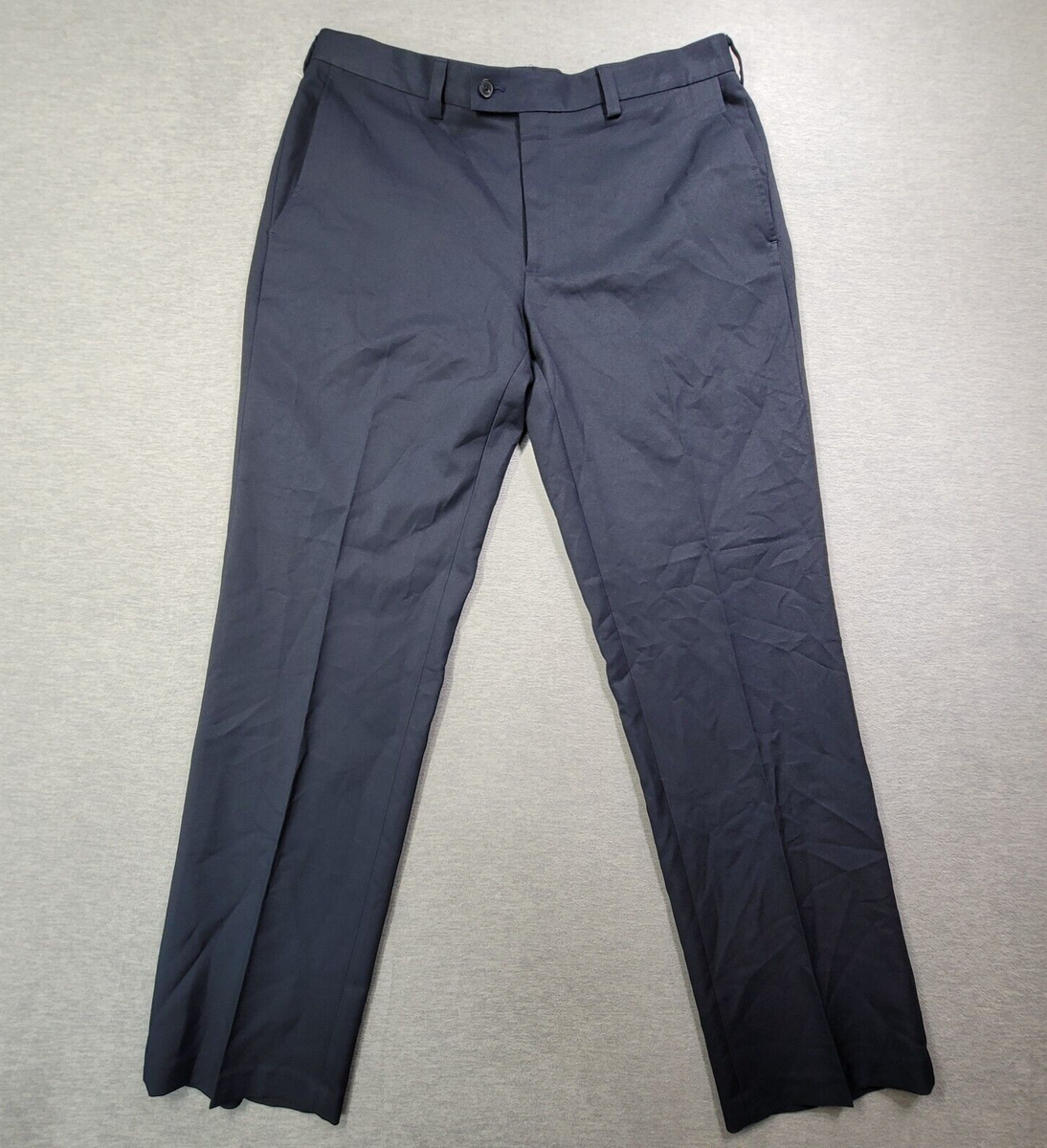 Haggar Pants Mens 36x32 Navy Straight Leg Premium Dress Pant NWT