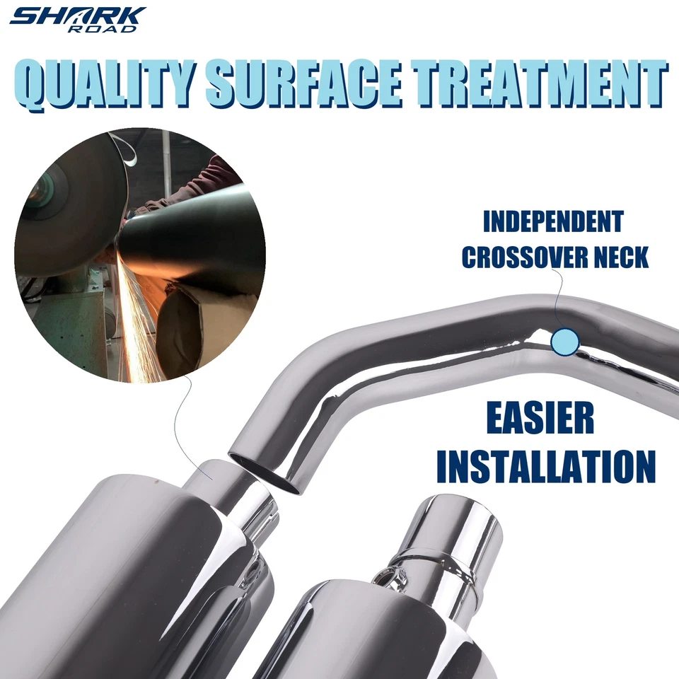 Tubo de escape cromado para escape Kawasaki Vulcan, Kawasaki Vulcan Vaquero 1700 Foto 3 de 4