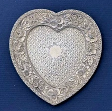 American Sterling Repousse Heart Trinket Tray or Dish by Galt Bros.