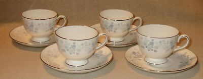 Four (4) Wedgwood Belle Fleur Cup and Saucer Sets