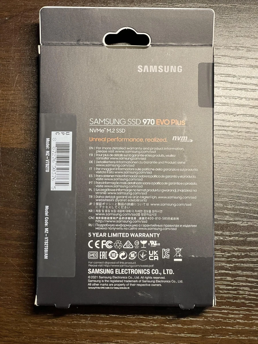 Samsung 970 EVO Plus 1 TB Solid State Drive M.2 2280 Internal PCI