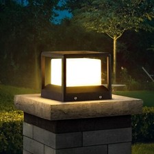 MVBT Outdoor Post Cap Light, Modern High Voltage Wired Fence Deck Column Cap ...