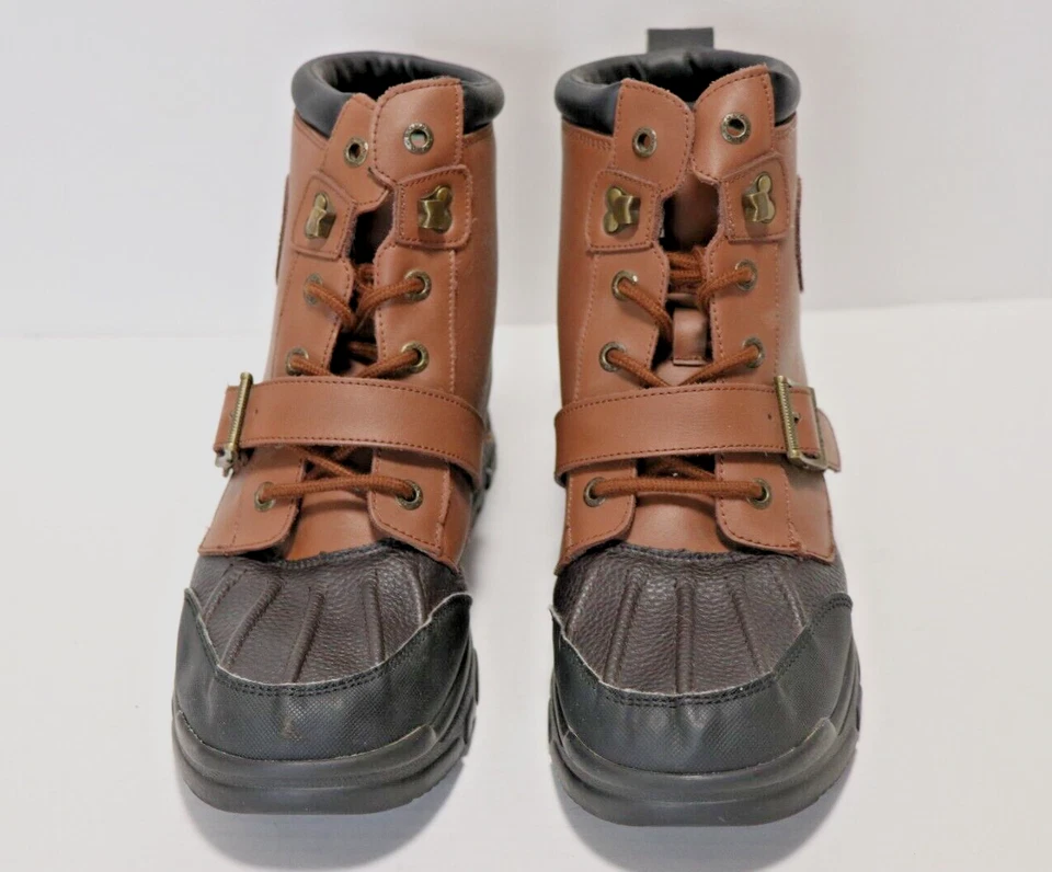 Polo Ralph Lauren Colbey Marrón Cuero Pato Bota Niños Talla 5.5 Zapatos Mujeres 7.5 Foto 4 de 4