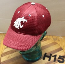 YOUTH TOP OF THE WORLD WASHINGTON STATE COUGARS HAT BURGUNDY OSFM VGC H15