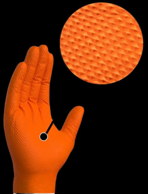 1000 Orange Diamond Nitril Einweghandschuhe stark strapazierfähig Mechaniker 8,6 100