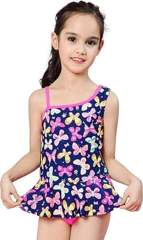 Traje de baño de una pieza para niñas, unicornio mariposa floral edades 5-6