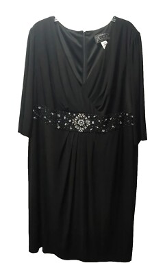 Alex Evenings Woman Dress Rockabilly Cocktail Party Black Rhinestone Sz 3X 22W 