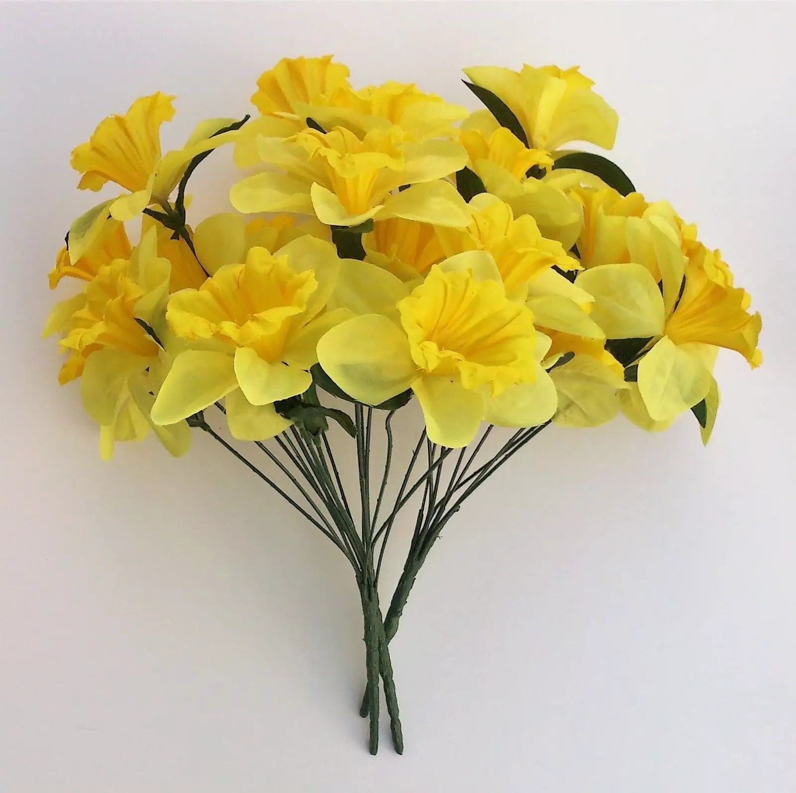 Artificial Silk Flowers 3 Bunches of Large Daffodils eBay