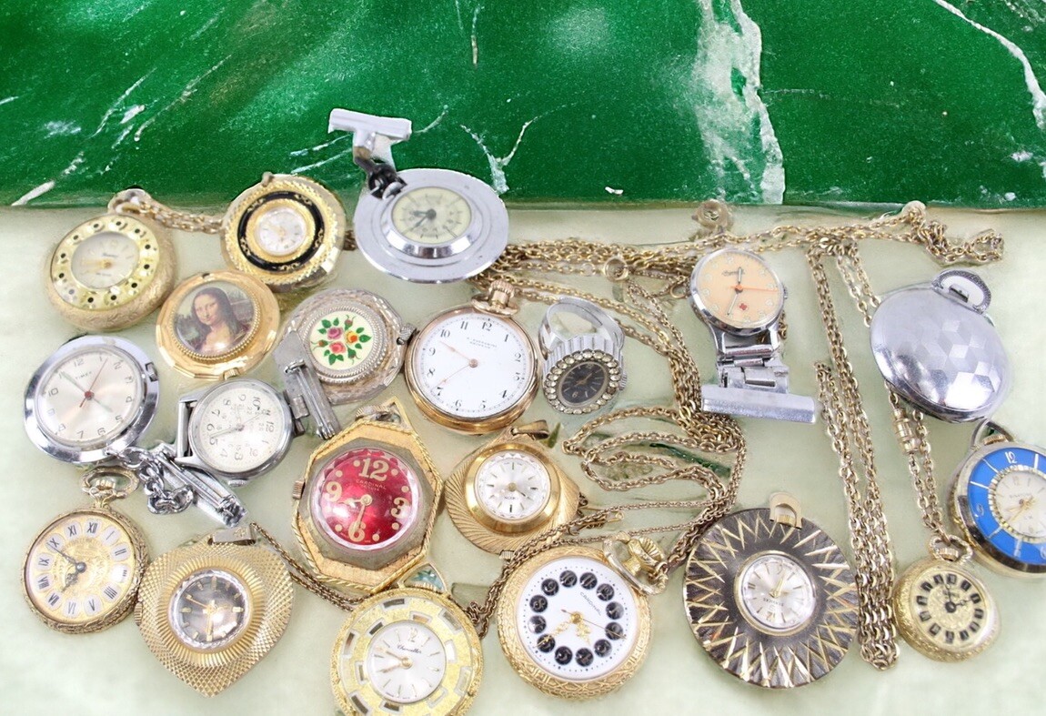 Vintage Retro Job Lot Of Ladies Pocket Watches Fobs Untested