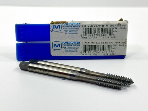 Morse 1/4"-20 NC GH3 HSS Spiral Flute Tap Made In USA 5614 For - Foto 12