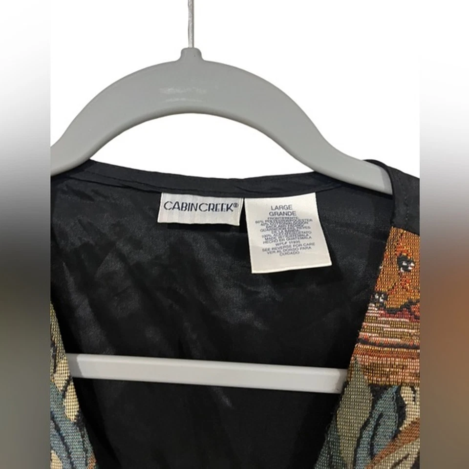 Cabin Creek Vintage 90s Dog Button Down Vest Embroidered Large 90s Cottagecore - Image 3 of 4