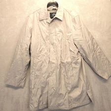 Weatherproof Mens White/Ivory Rain Coat 46R W/ Zip-Out Liner Polyester/Nylon