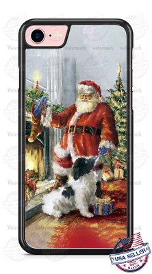 Santa Claus and Dog Christmas Phone Case For iPhone i14 Samsung S22 Google 4XL