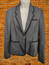 Womens Lord & Taylor Black Mix Coat Jacket Size Uk 10 Single Breasted Blazer