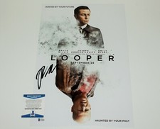DIRECTOR RIAN JOHNSON SIGNED 'LOOPER' 12x18 MOVIE POSTER BECKETT COA KNIVES OUT