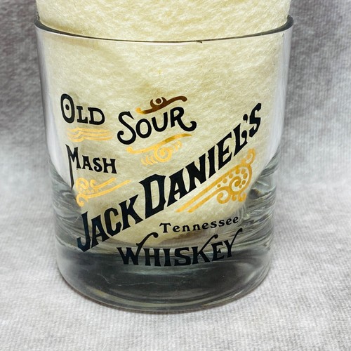 Jack Daniels Old Sour Mash Tennessee Whiskey Glass With Gold & Black Print - Picture 2 of 10