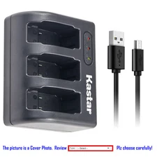 Kastar Battery Triple Charger for GoPro AHDBT-501 Hero 5 GoPro Hero5 HD Silver