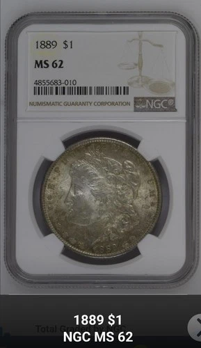 1889 Morgan Silver Dollar NGC MS62 Certified High-Grade 19th Century Coin