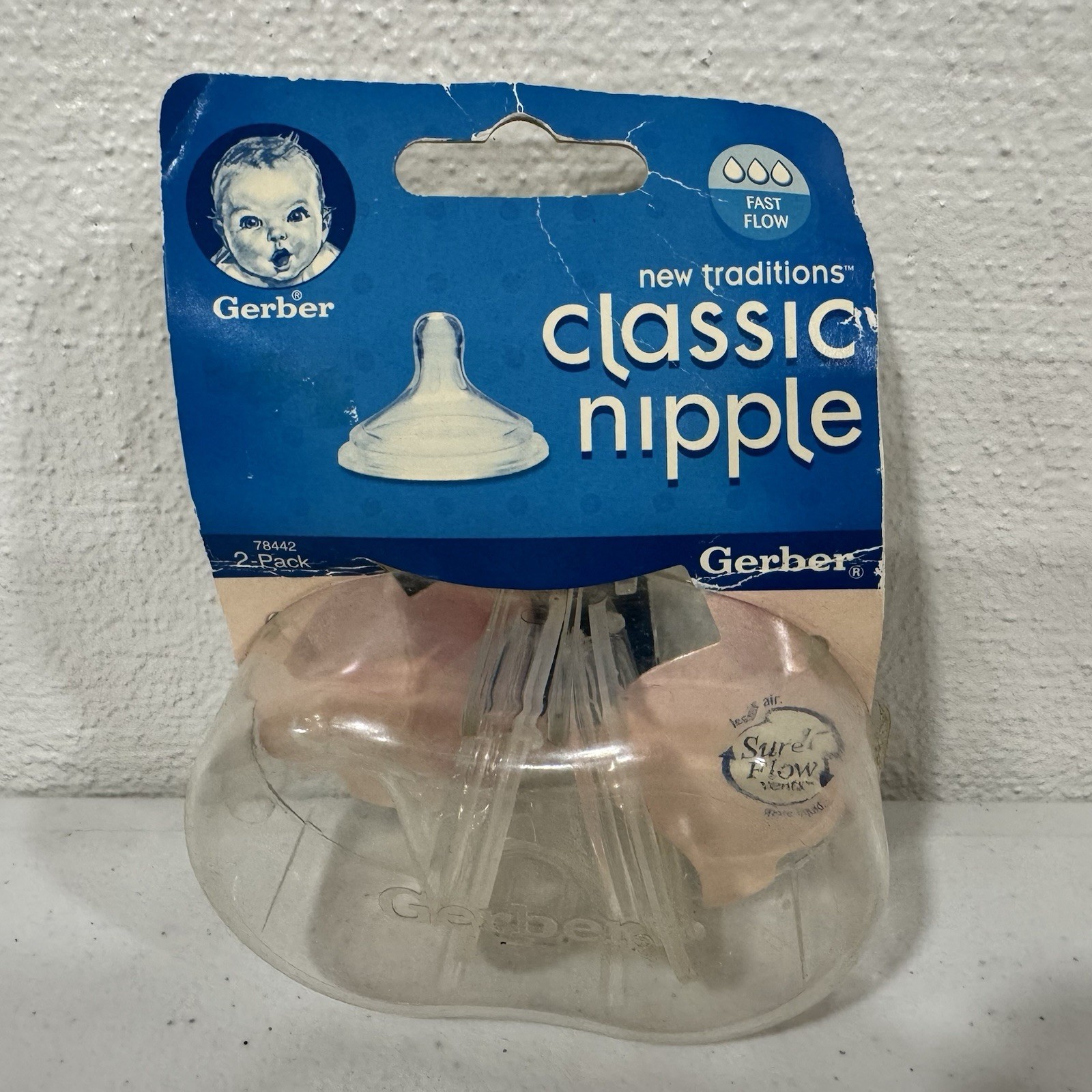 Gerber Classic Fast Flow Nipple 2-Pack New Traditions SureFl