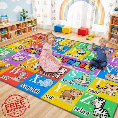 J Rombol Rug 5'x7' Animals Alphabet Kids