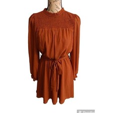 Flower & feather  puff sleeve fall medium NWT dress Boho Feminine Cottagecore