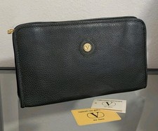 Auth Vintage Valentino Garavani Army Green Clutch Bag