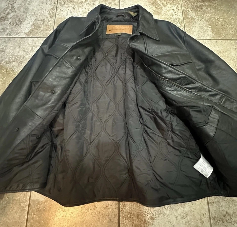 Chaqueta de cuero vintage Timberland Weathergear Bomber para hombre grande Foto 2 de 4