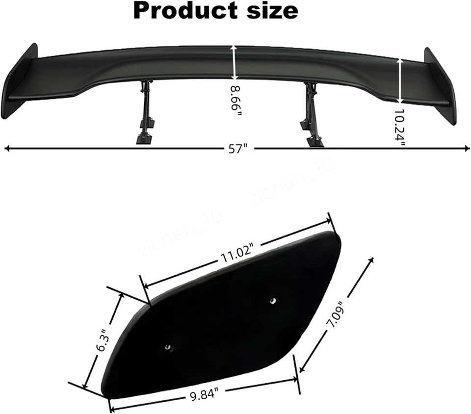 For Mazda Miata NA 1990-2005 57'' Rear Trunk Spoiler Wing GT-Style Glossy Black Foto 2 de 4