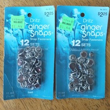 2 Pkgs New Vintage Dritz Ginger Snaps Pearl Snap Fasteners 24 Total Brown 11 mm