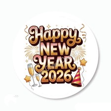 HAPPY NEW YEAR 2026 PARTY FAVORS SCRAPBOOK STICKERS ENVELOPE SEALS LABELS
