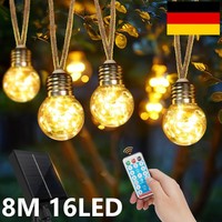 8M Solar Lichterkette Kugel Beleuchtung G50 16 Led Garten Party Innen AußEn Deko