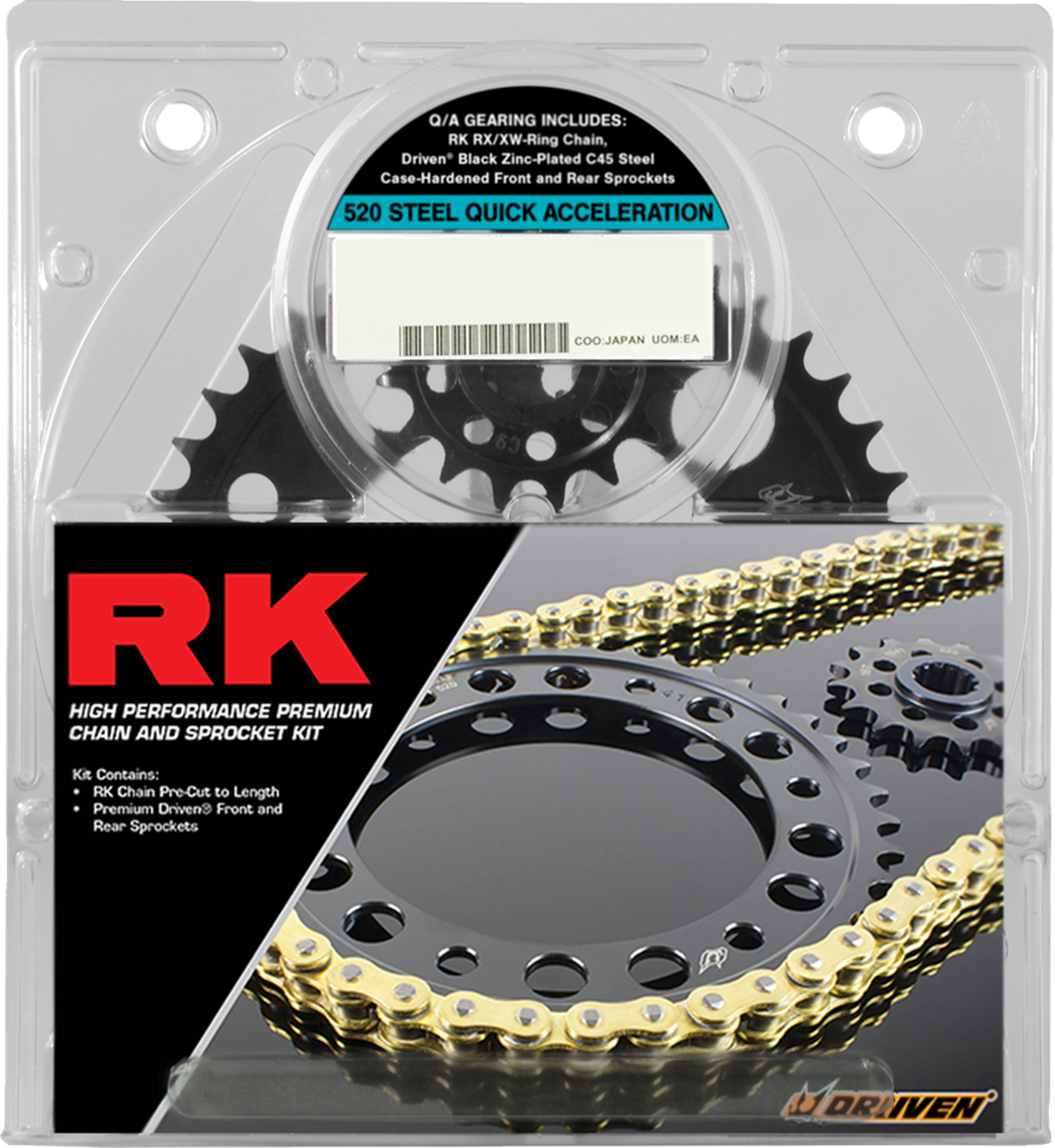 You RK Chain And Sprocket Kit - Quick Acceleration - Natural - For