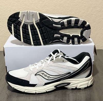 Saucony Grid Ride Millennium Size 10 White Black S70856-4 Men's Suede Sneakers