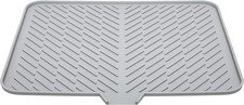 Luxet Silicone Dish Drying Mat with Built-In Drain Lip - Hygienic Drying Pad - S