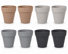 4pcs Plant Pot 24cm Lightweight Plastic Modern Indoor Outdoor Flower Planter