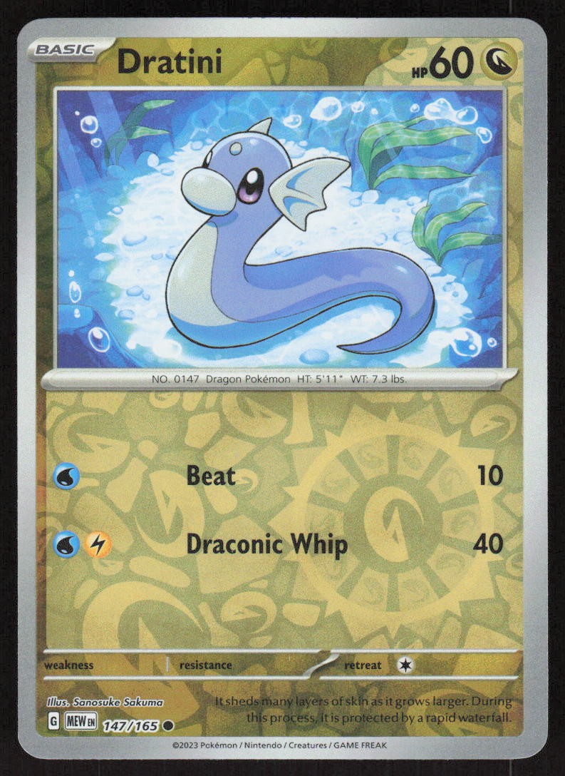 Pokemon Dratini Common 147/165 SV: Scarlet & Violet 151 Reverse Holofoil NM
