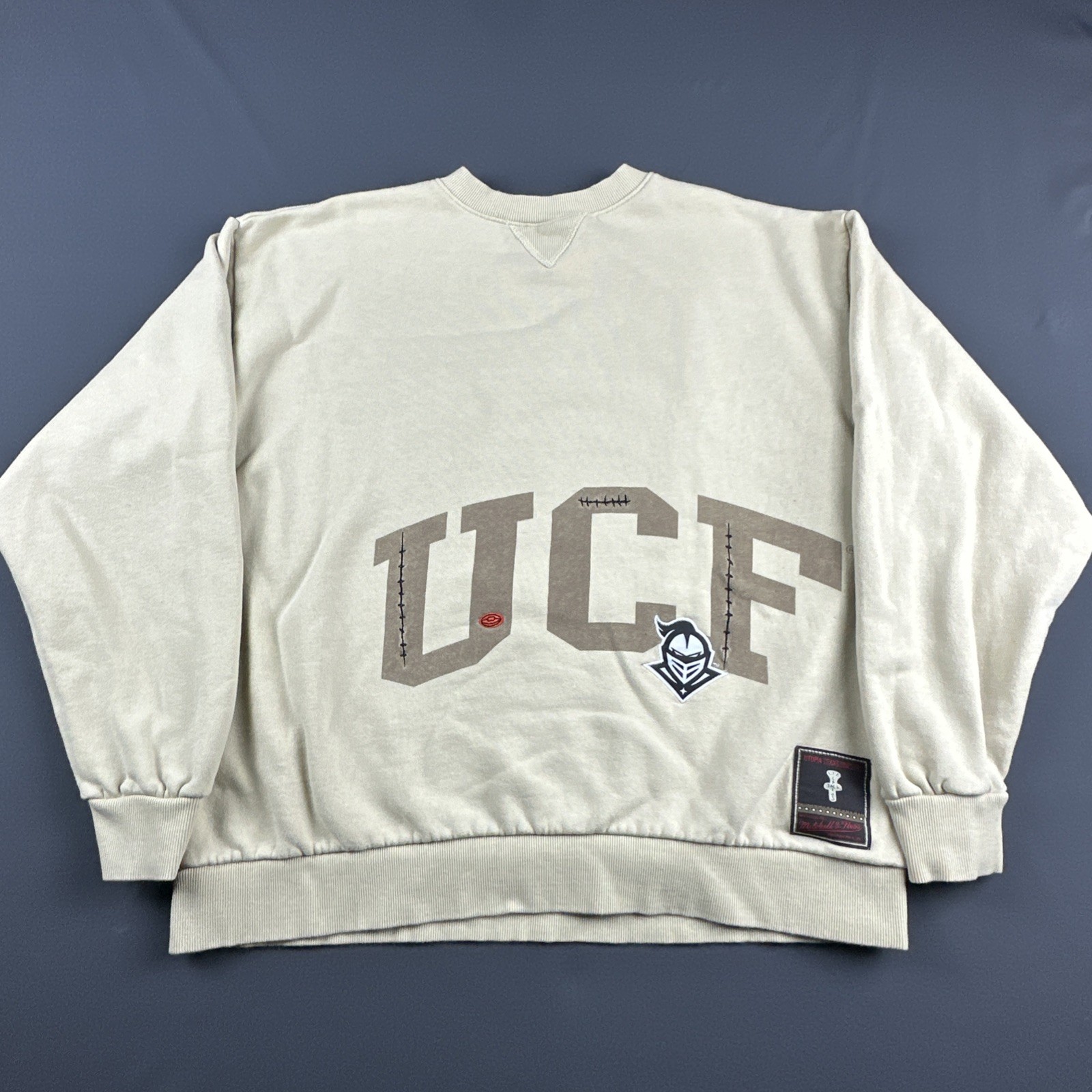 Mitchell & Ness Travis Scott Utopia UCF Knights Beige Crewneck Size L Rap Cactus