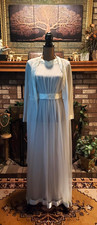 Vintage Gossard Artemis White Ivory Peignoir Chiffon Nightgown And Robe Set Sz M