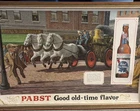 Pabst Blue Ribbon Vintage Good Old Time Flavor Beer Sign 28” Framed,bright color