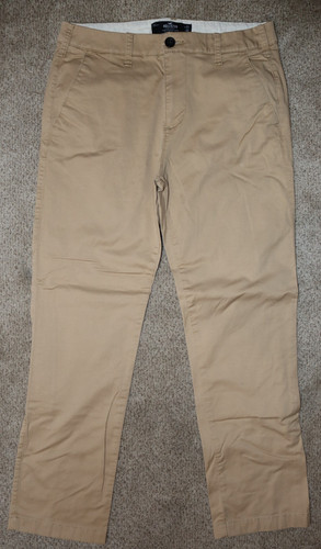 Hollister Epic Flex Slim Straight Chino Tan Khaki Pants Mens Size 31 x 30